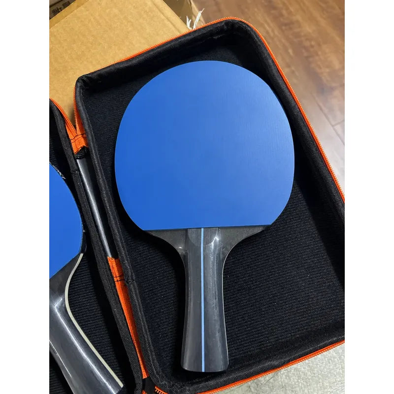 Set 2 Paletas De Ping Pong Nivel Inicial Mango Fl Concavo Azul/negro Fl (cóncavo)