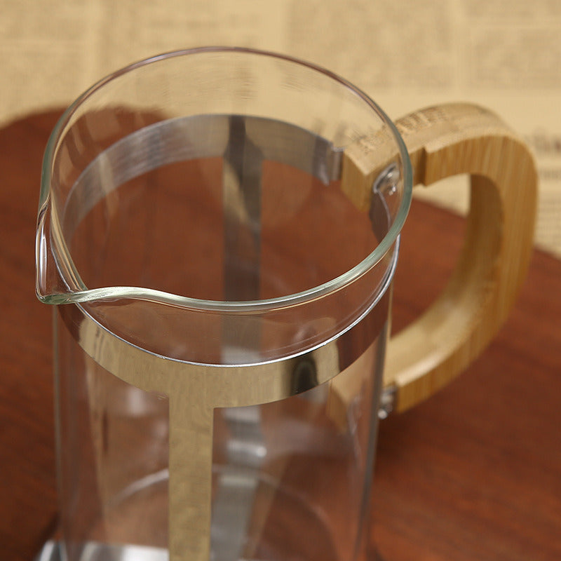 Cafetera Prensa Francesa 800ml  Vidrio Y Acero Inoxidable  Plateado