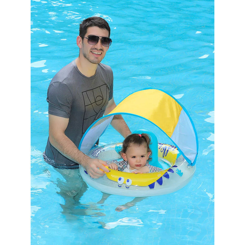 Flotador Inflable Niño O Bebe Sombrilla Anti Vuelco Importad
