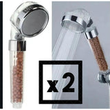 2 X Cabezal Ducha Teléfono Mango Filtro Ahorro Agua Purific Transparente