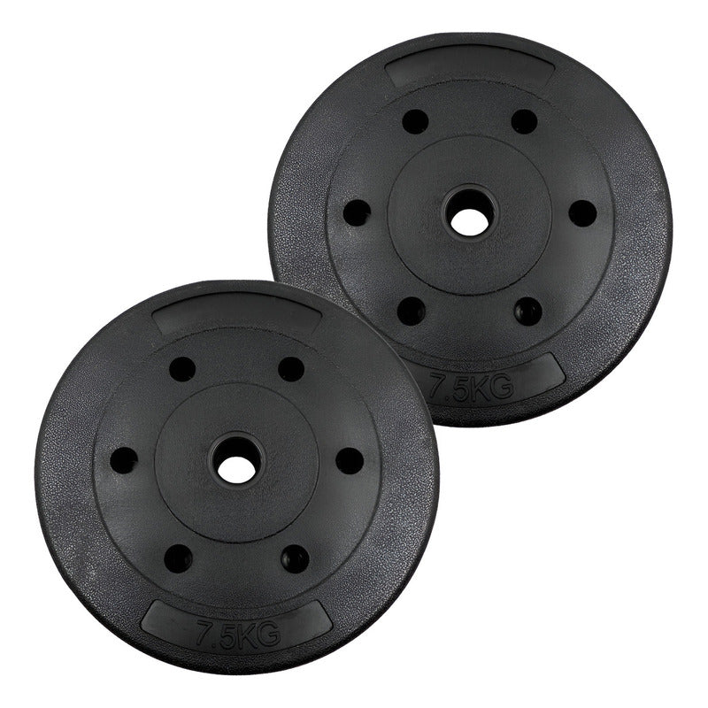 Set De 2 Disco Pvc 7.5kg C/u Preolímpico  Negro