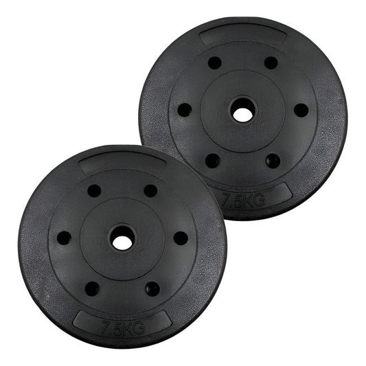 Set De 2 Disco Pvc 5kg C/u =10kg Preolímpico Negro