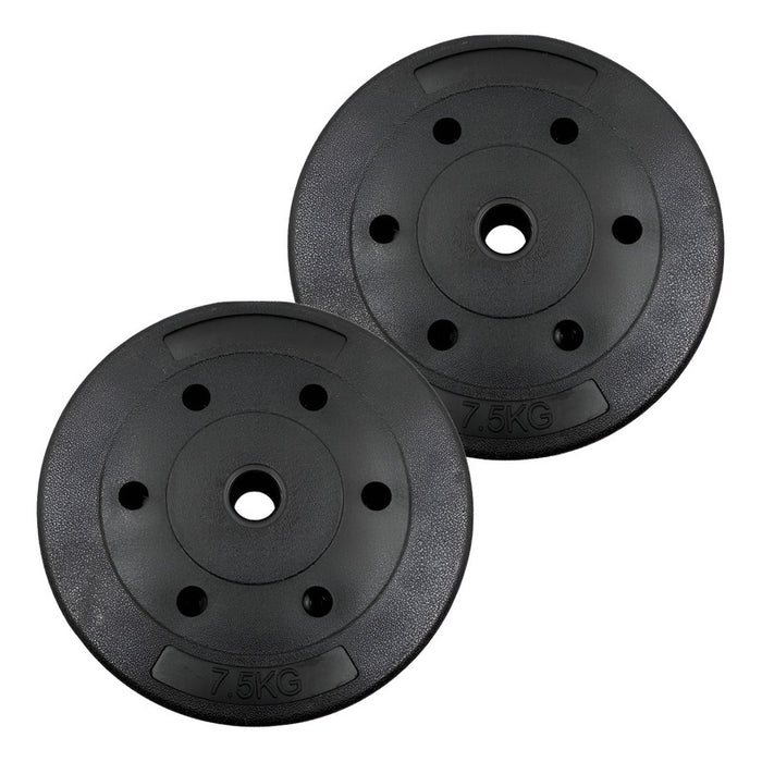 Set De 2 Disco Pvc 5kg C/u =10kg Preolímpico Negro
