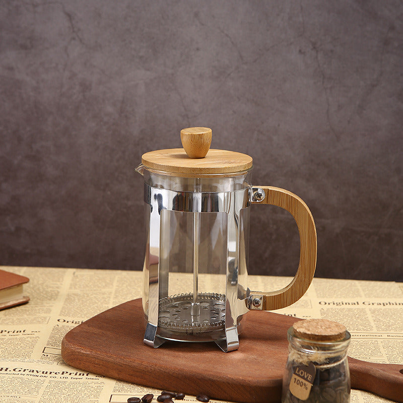 Cafetera Prensa Francesa 800ml  Vidrio Y Acero Inoxidable  Plateado
