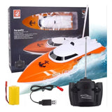 Lancha Deportiva Control Remoto Batería Recargable Velocidad Lancha