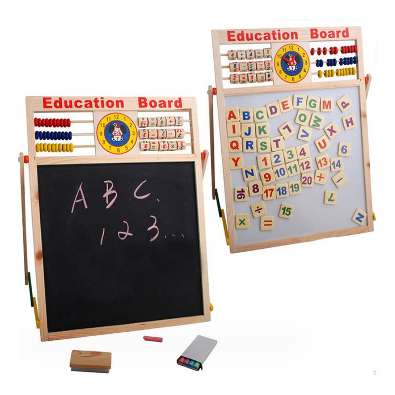 Pizarra Magnetica Doble Para Niños Educativa Plumon Y Tiza
