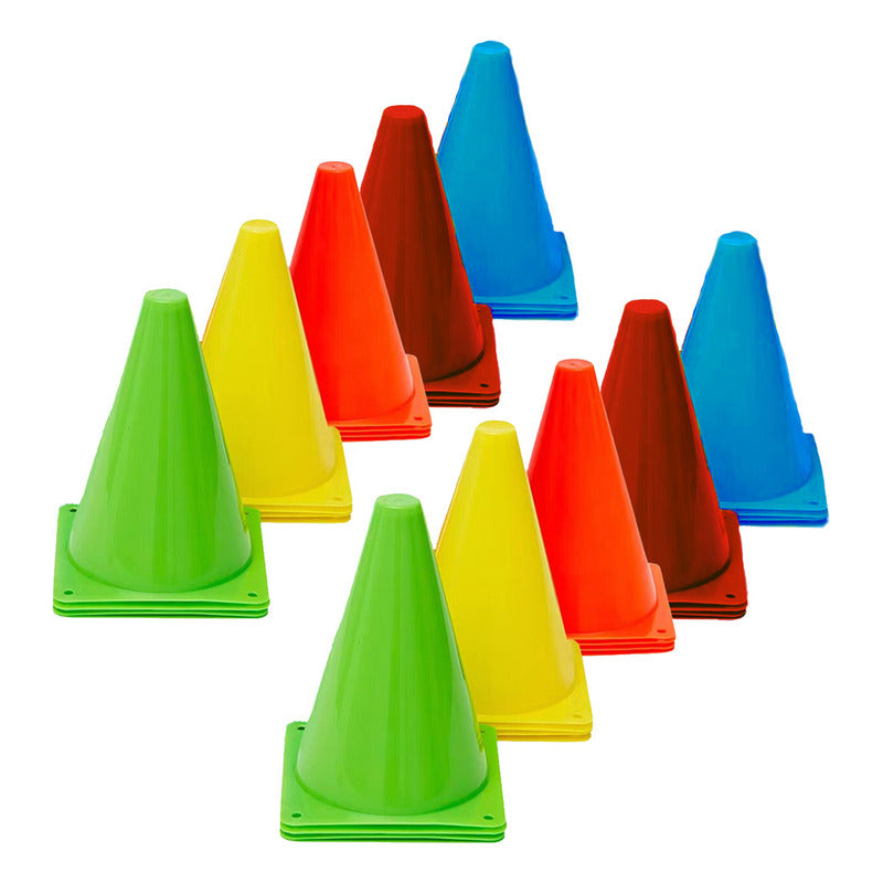 10 Conos De Entrenamiento 23cm Crossfit Deporte  Trafico  Multicolor