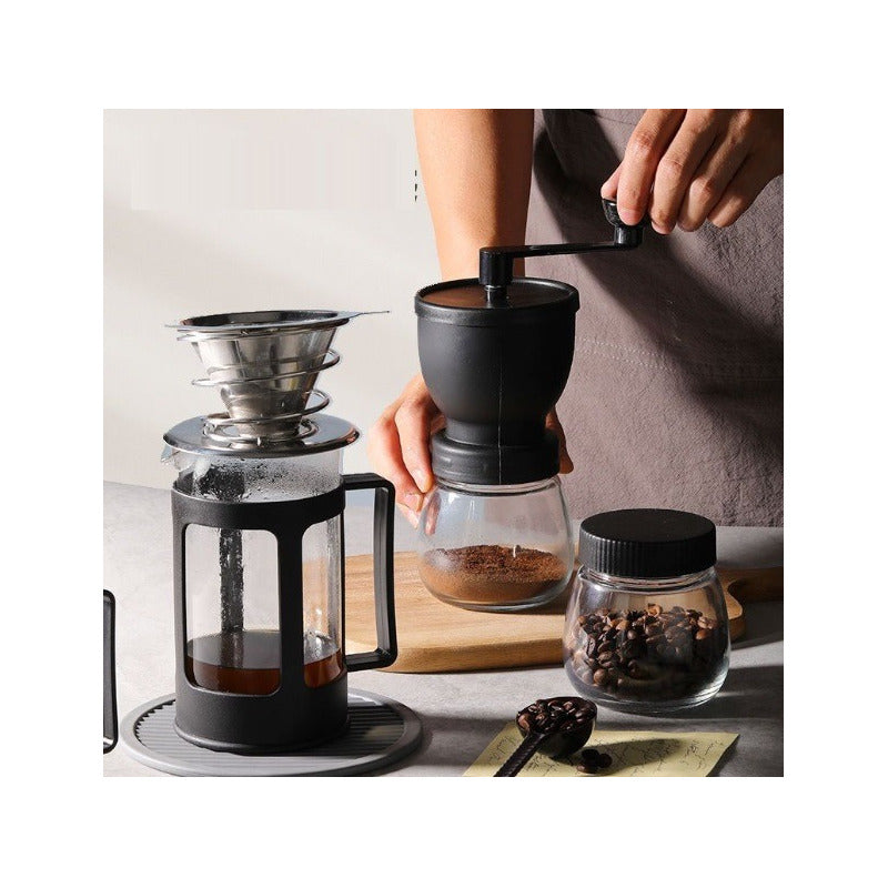 Molinillo De Café Moledor Manual De Granos + Recipiente Negro