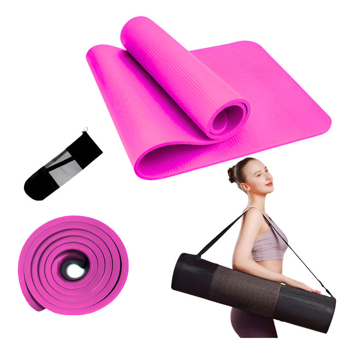 Mat De Yoga Alfombra Espesor 10mm Extra Resistente (gruesa) Rosa