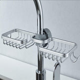 Rejilla Escurridor Esponja Doble Metalica Con Soporte  Gris