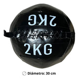 Pelota Balón Medicinal Ecocuero 2 Kg Para Entrenamiento Negro