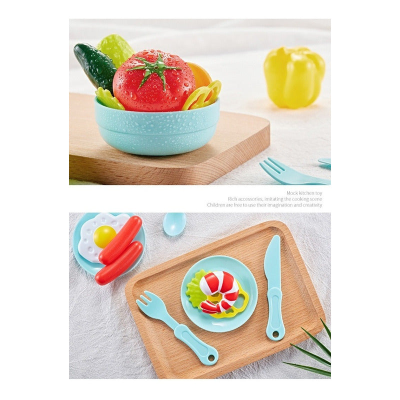 Cocina de Juguete Moderna 43 Accesorios 72cm Rosa