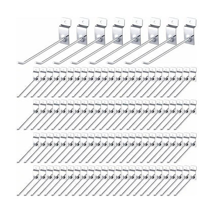 Pack 100 Ganchos Gancheras Panel Ranurado 15 Cm Exhibidor
