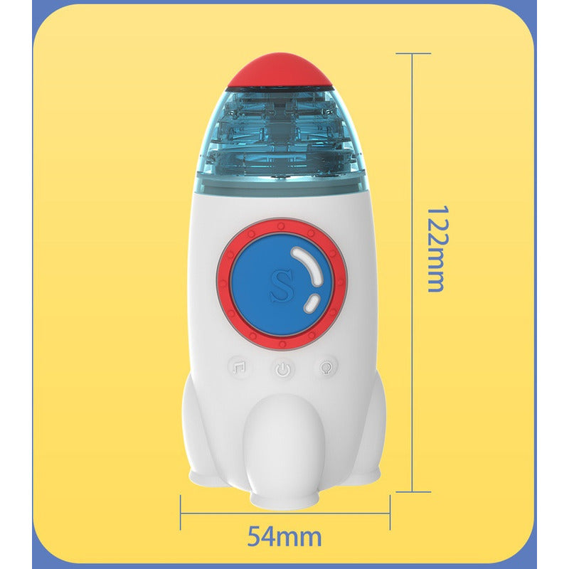 Aspirador Nasal Saca Mocos De Bebe Cohete Con 3 Boquillas Cohete Blanco Con Azul