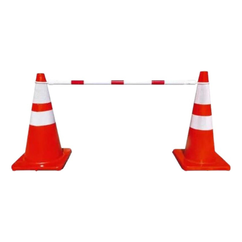 Barra de Unión para Conos de Tráfico Extensible 2m - Rojo y Blanco