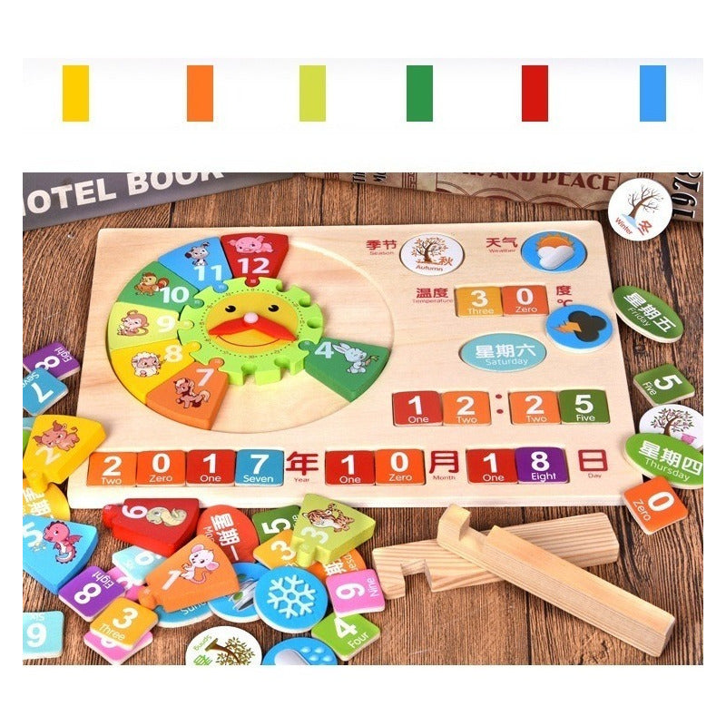 Set Didactico De Reloj Con Fecha Y Multiplicación Montessori