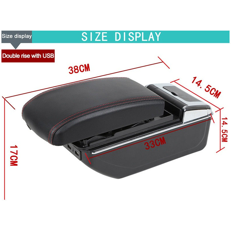 Portavaso Apoya Brazos Auto Universal Base Extensible 7 Usb Negro