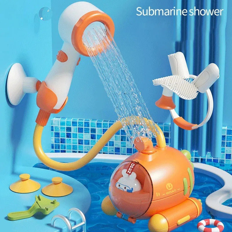 Submarino Regadera De Baño Para Bebe Juguete Ducha Tina Naranjo
