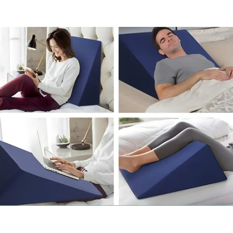 Almohada Terapéutica Cuña de Rehabilitación 50x50x30cm Azul