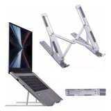 Soporte Portatil Aluminio Plegable Para Notebook Tablet Color Plateado Plateado
