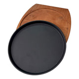 Plancha Plato Redondo De Fierro Fundido Con Madera 25cms Negro