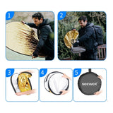 Pantalla Reflectora Fotografico 110cm 5 En 1 Más Bolso Impor Blanco/negro/dorado/plateado