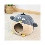 Casa Cama Iglú Mascota Ojitos Diseño Importada Gris Y Beige