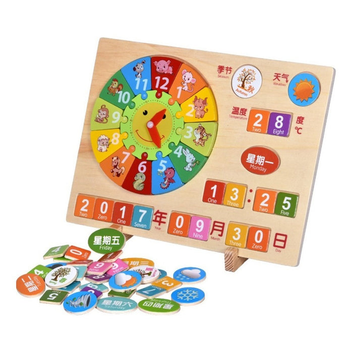 Set Didactico De Reloj Con Fecha Y Multiplicación Montessori
