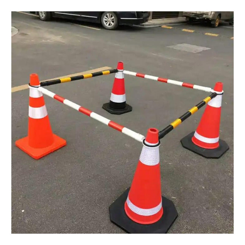 Barra de Unión para Conos de Tráfico Extensible 2m - Rojo y Blanco