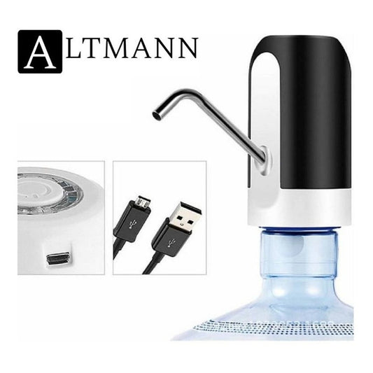Bomba Dispensador Agua Electronico Recargable Usb Botellon Negro
