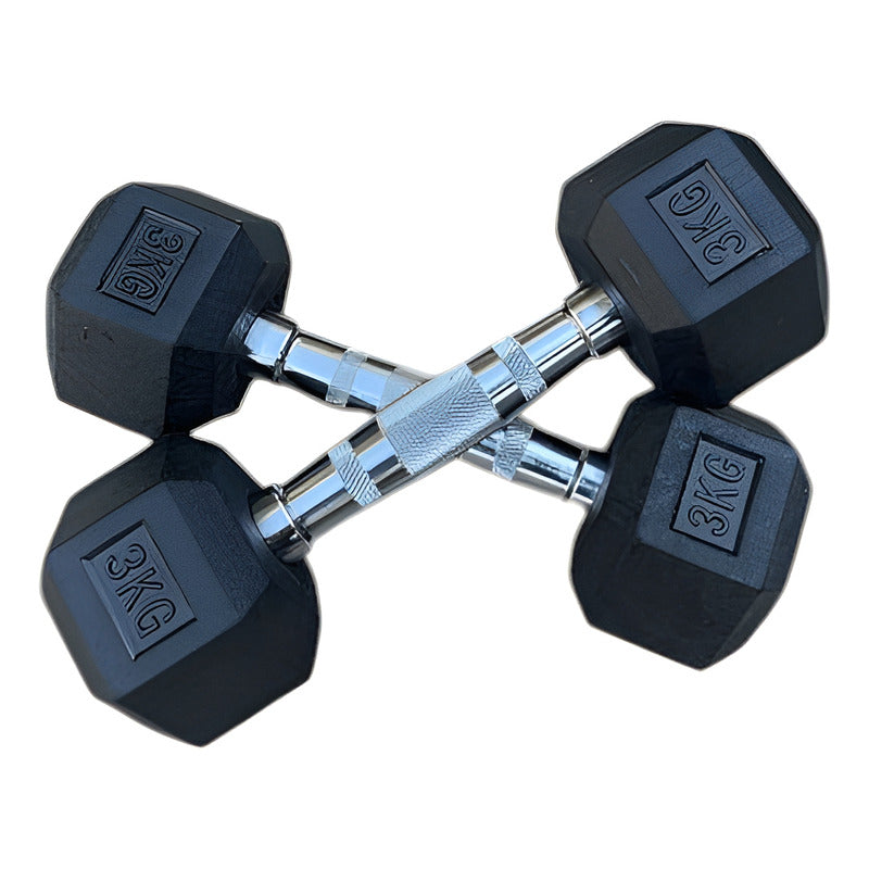 Pack 2 Mancuernas 3kg Hexagonales Total 6 Kg Negro Negro