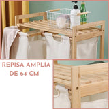 Cesta Canasto De Ropa Sucia Con Soporte De Bambu Xl