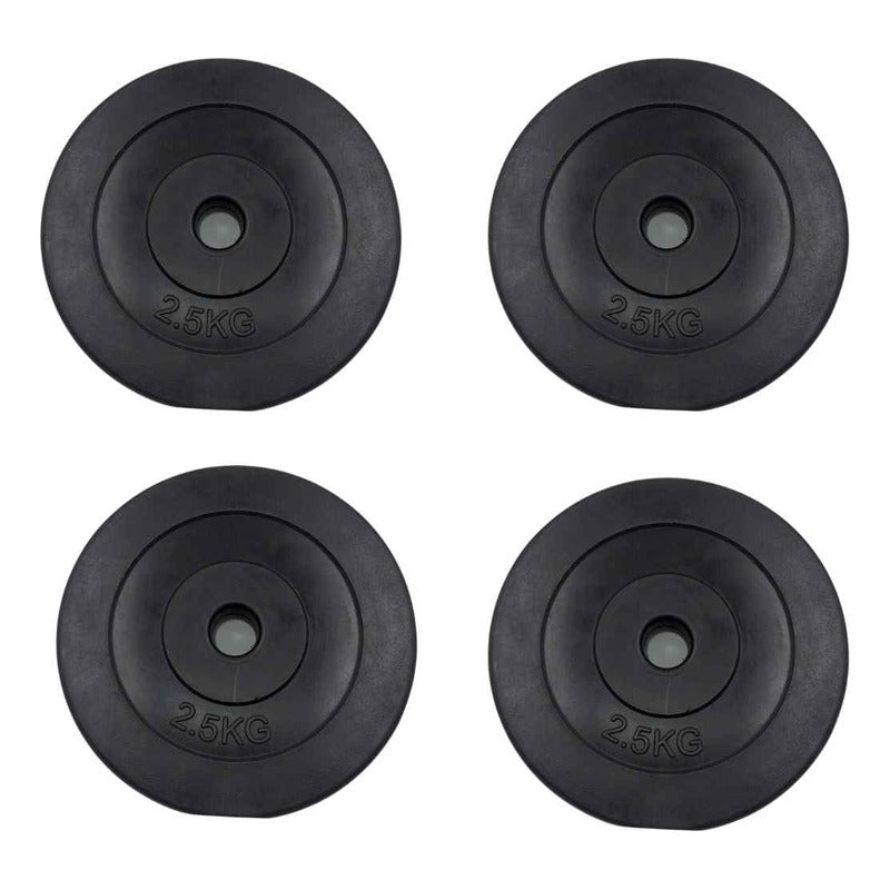 Set De 4 Disco Pvc 2.5kg C/u =10kg Preolímpico Negro