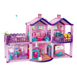 Casa De Muñecas Infantil Con Muebles Y Animales 60x22x38 Cm Rosa