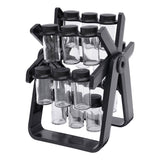 Rack Especiero Condimentero 18 Frascos Multiuso Giratorio  Negro Xl 360°