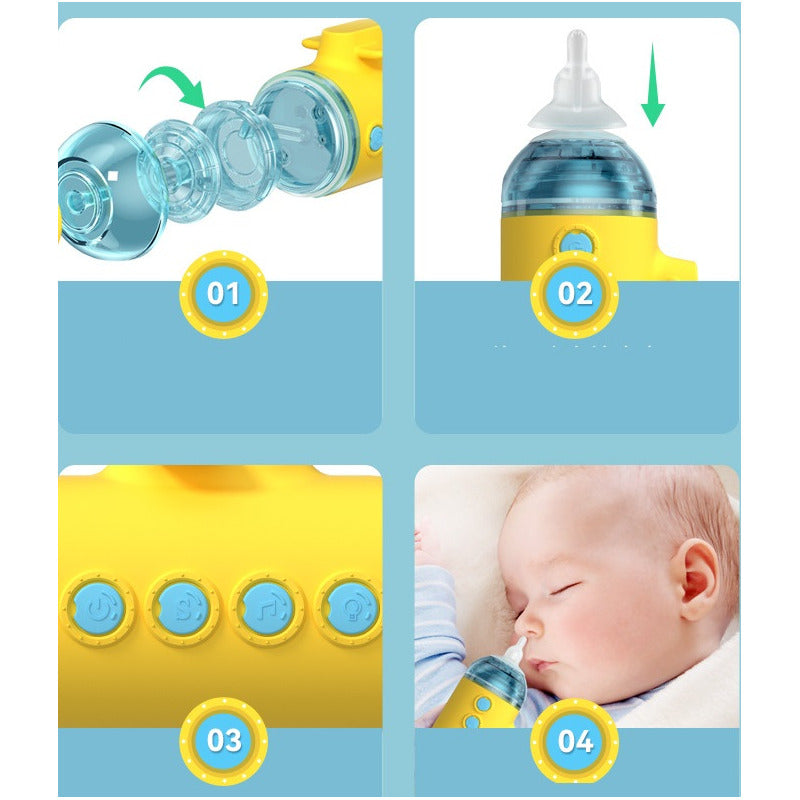 Aspirador Nasal Saca Mocos De Bebe Submarino Con 3 Boquillas Submarino Amarillo