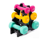 Rack Para Mancuernas Con Soporte Compacto De 3 Niveles Negro