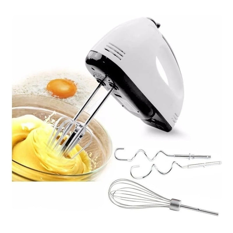 Batidora Electrica 7 Velocidades Haeger Multifuncional Inoxi Blanco