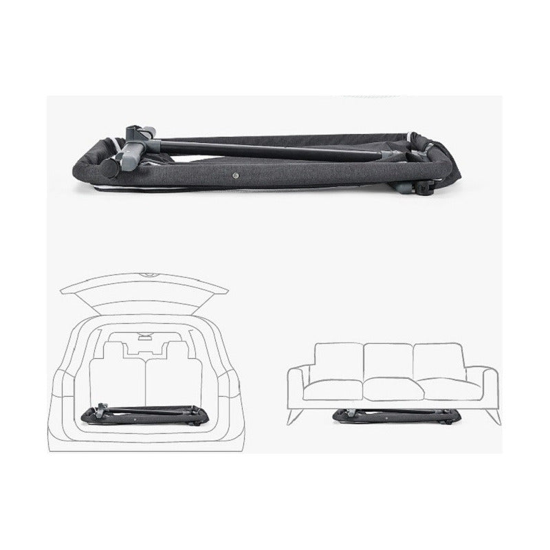 Cuna Colecho Con Mudador + Colchon Confortable + Accesorios Gris Oscuro