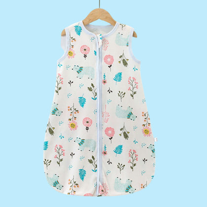 Saquitos/sacos Sin Mangas Tog 0.5 Verano Algodon Flores Rosada 76cms