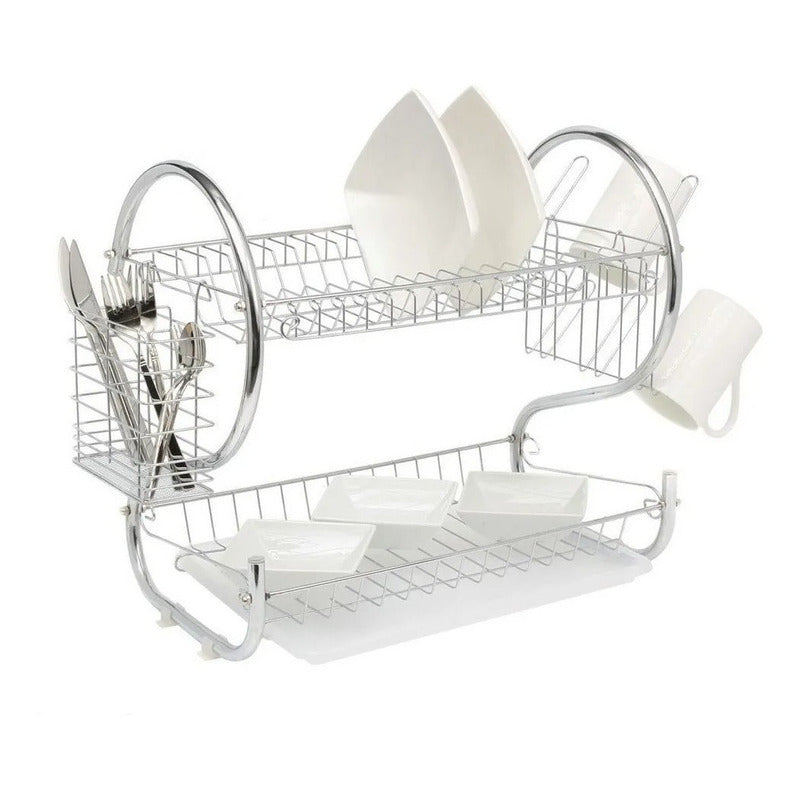 Secador Escurridor De Loza Y Vajilla Para Platos 43cms Impor Gris