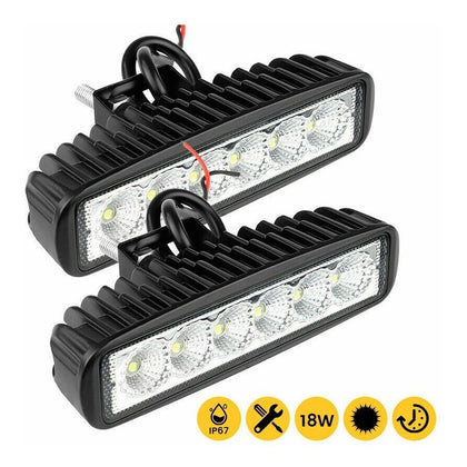 Pack 2 Foco Led Focos Neblineros Led Barra Led 4x4 18w Impor