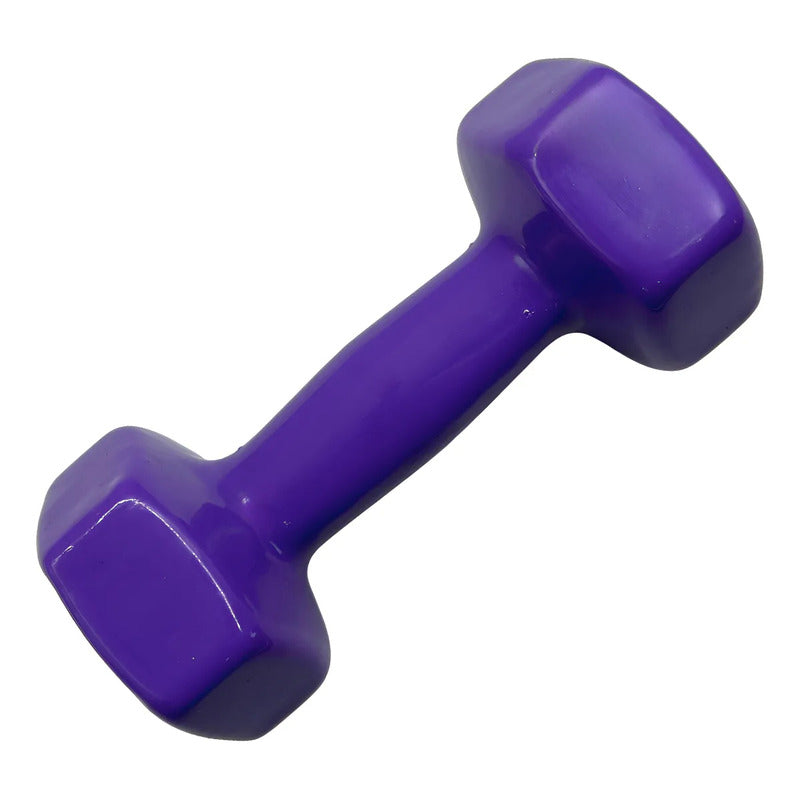 Pesas Mancuernas Hexagonal De Vinilo 4kg C/u (total 8kg) Violeta