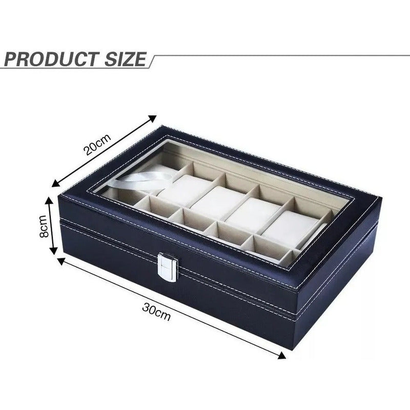 Organizador Exhibidor Estuche Caja 12 Relojes Importado