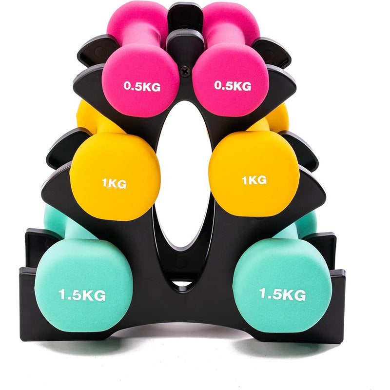 Rack Para Mancuernas Con Soporte Compacto De 3 Niveles Negro