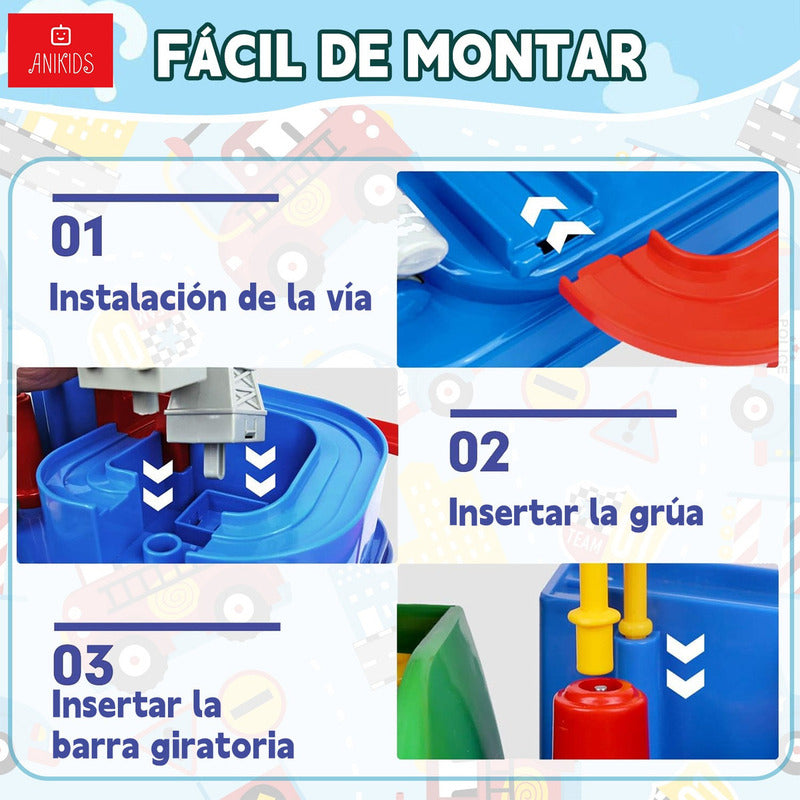 Pista De Autos Interactiva Aventura Juguete Educativo Niños Azul