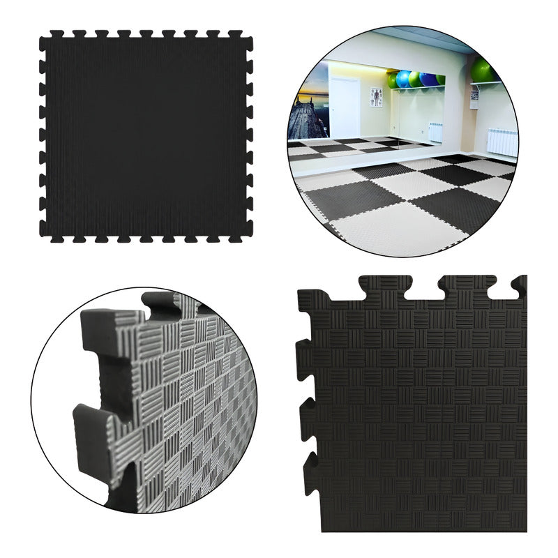 Tatami Piso Goma Eva Alfombra Encastrable 100cmx100cmx2.5cm Negro