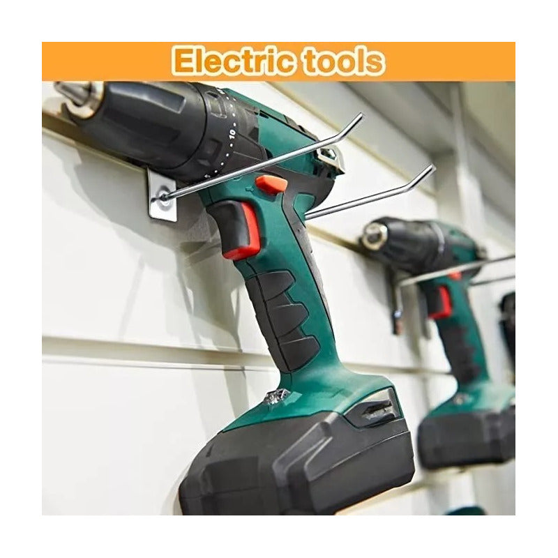 Pack 100 Ganchos Gancheras Panel Ranurado 25 Cm Exhibidor Gris