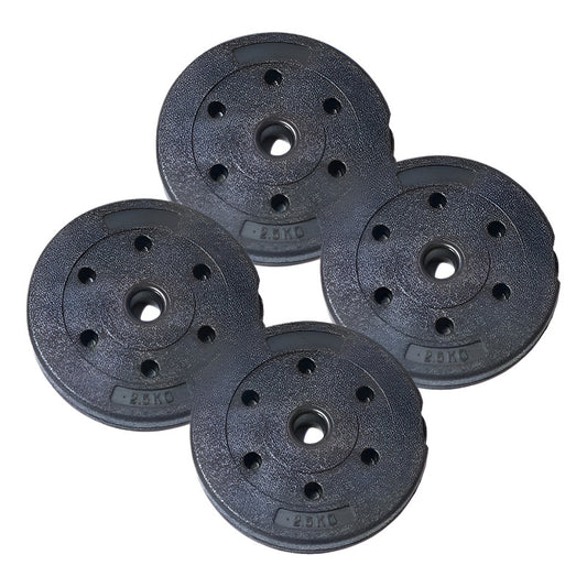 Set De 4 Disco Pvc 2.5kg C/u =10kg Preolímpico Negro