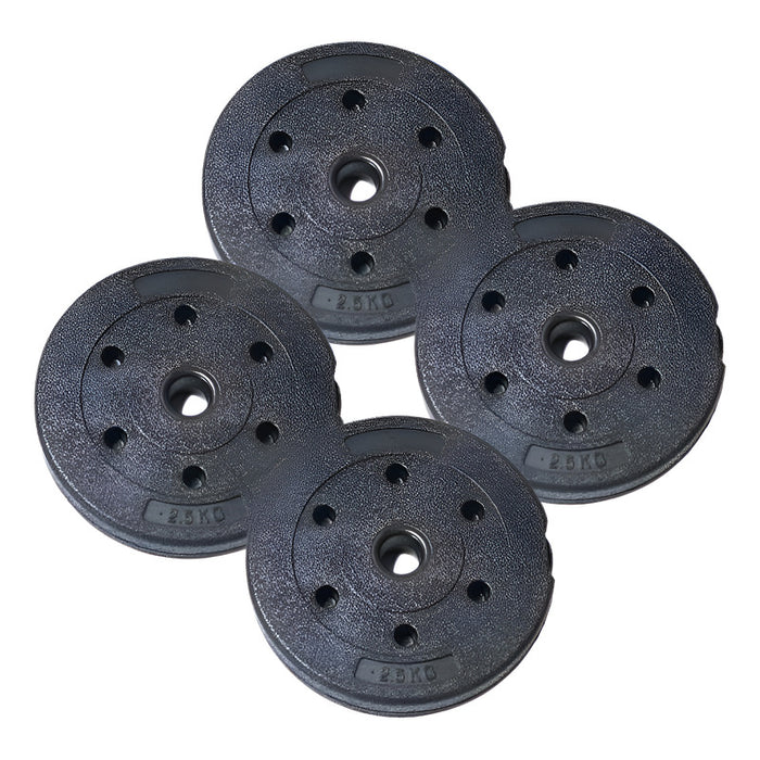 Set De 4 Disco Pvc 2.5kg C/u =10kg Preolímpico Negro